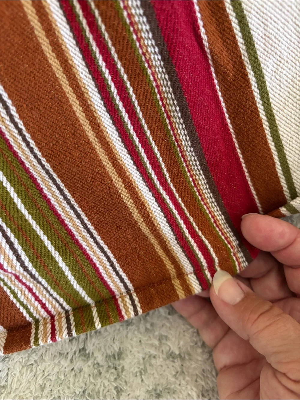 Western Stylized Striped Cotton Table Cloth RS Rectangular 56”x72”